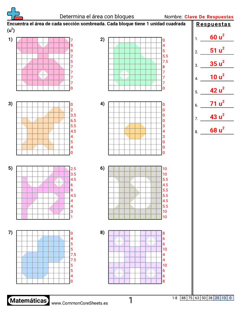 Ejercicios  área y perímetro - Bloques (parcial) worksheet
