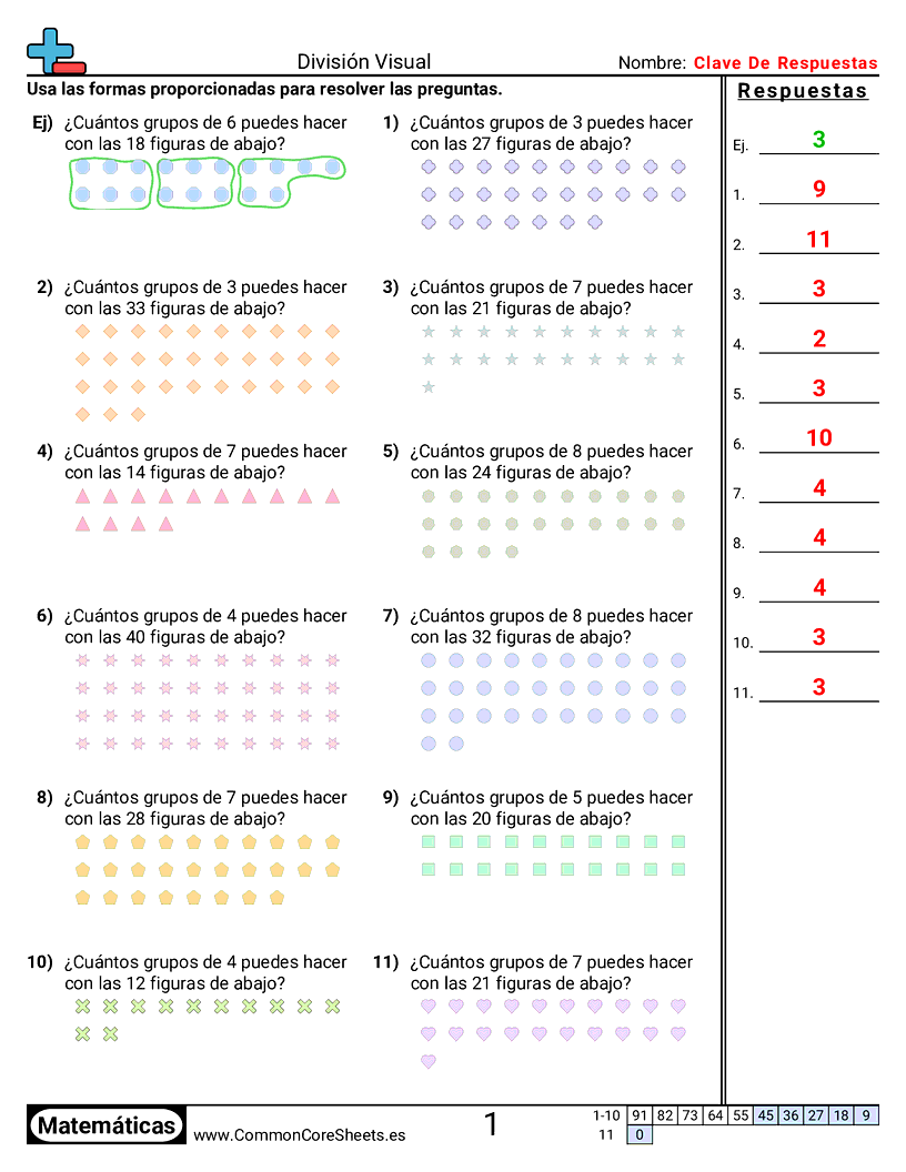 Ejercicios  de división - Sin residuo worksheet