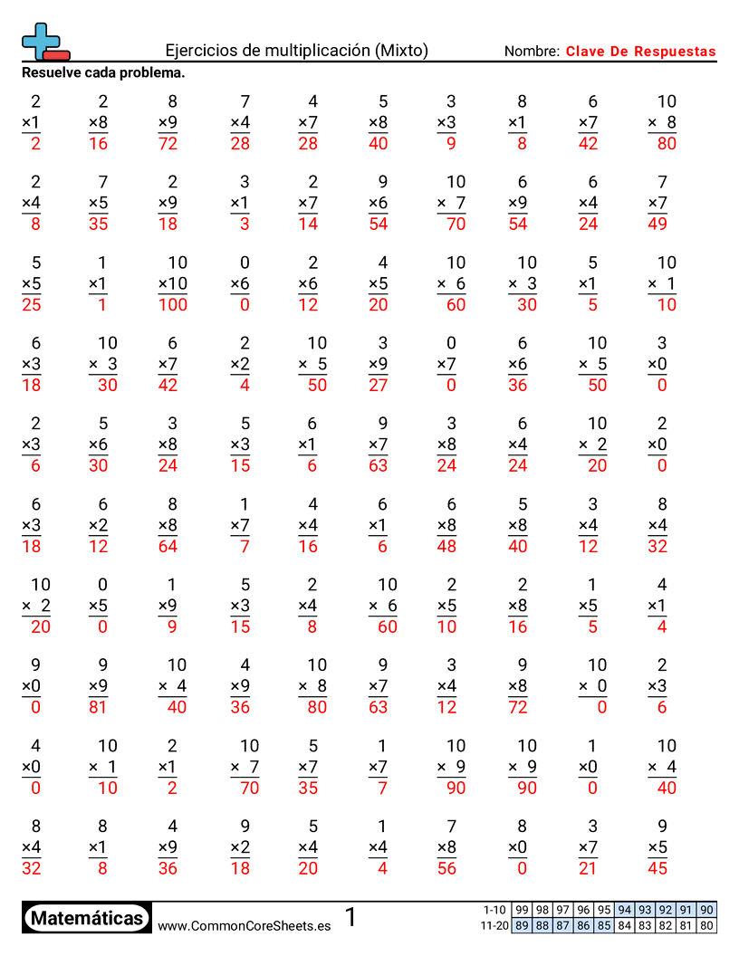 Ejercicios  de ejercicios de matemáticas - Mixto worksheet