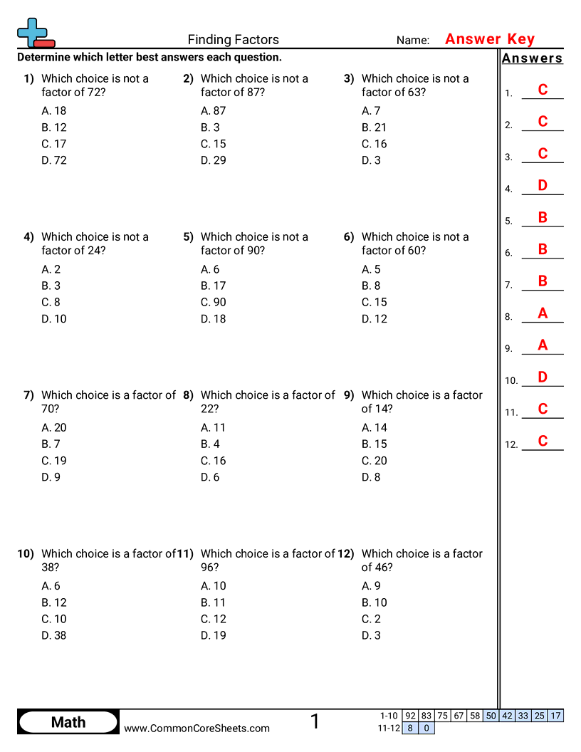 Related worksheet